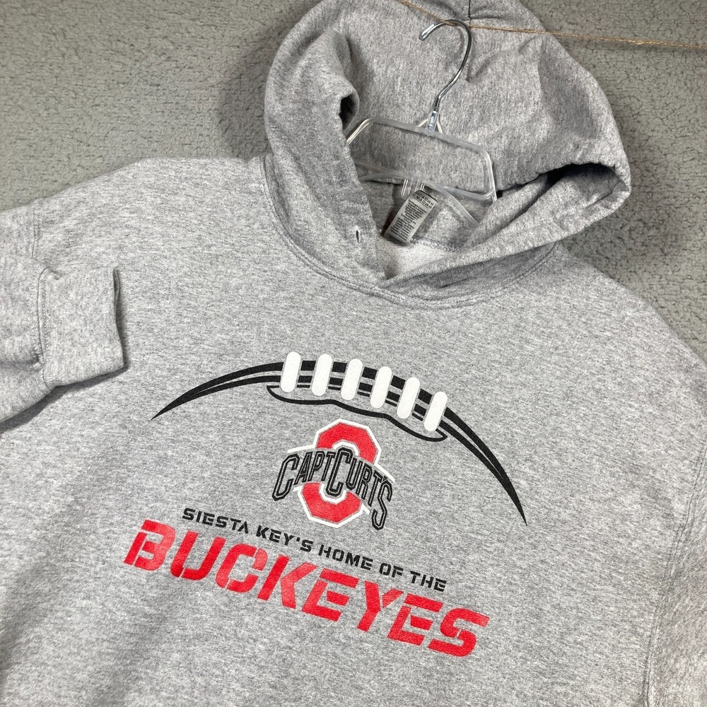 OSU Ohio State Buckeyes Capain Curts Siesta Key Hoodie Adult Medium Gray FLAWS